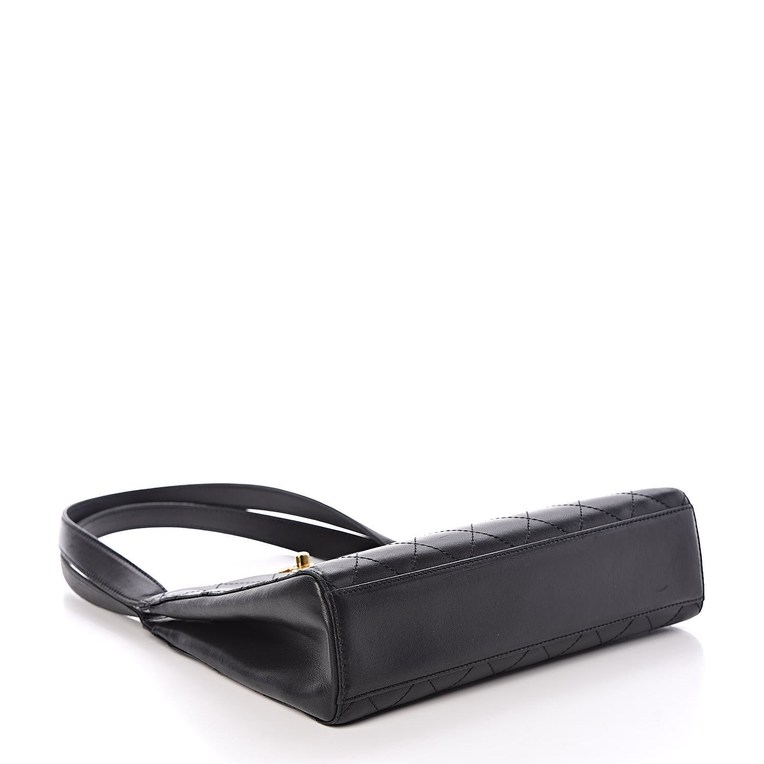Chanel Lambskin Stitched Shoulder Bag Black 4 of 10