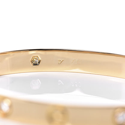 Cartier 18K Yellow Gold 6 Diamond LOVE Bracelet 17 6 of 8