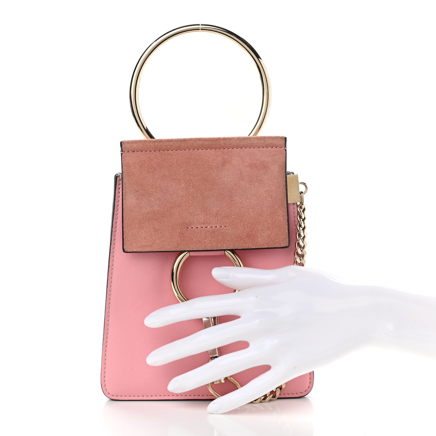 Chloe Suede Calfskin Mini Faye Bracelet Bag Washed Pink 2 of 13