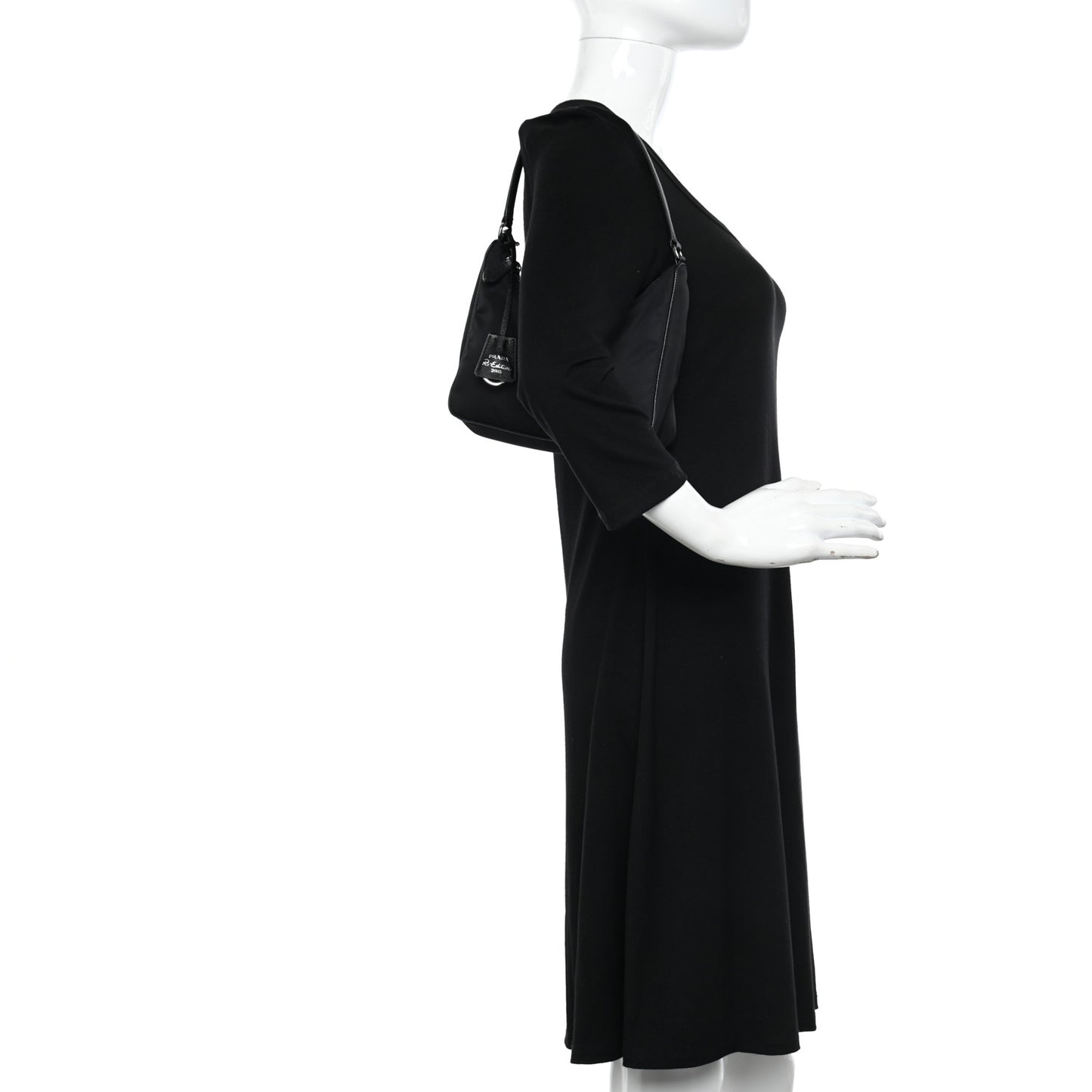 Tessuto Nylon Saffiano Mini Re-Edition 2005 Bag Black