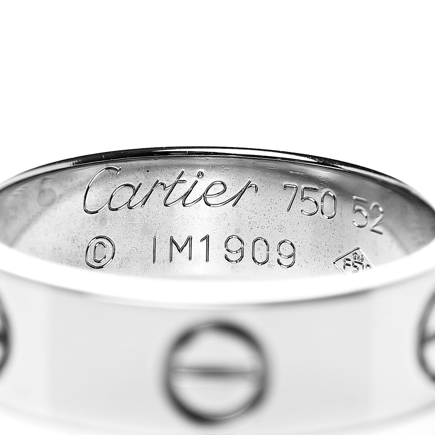 18K White Gold 5.5mm LOVE Ring 52 6