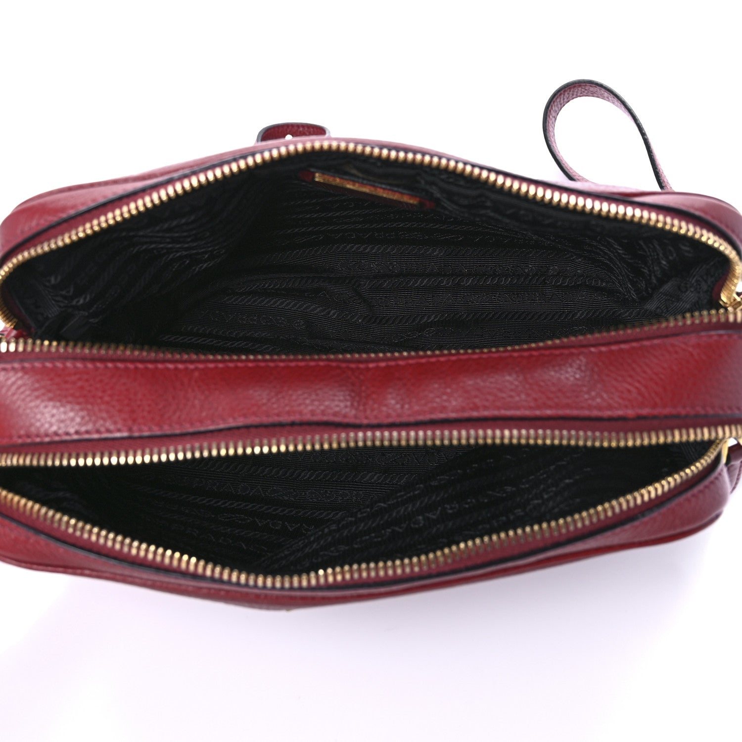 Prada Vitello Daino Medium Double Zip Shoulder Bag Rosso 5 of 9