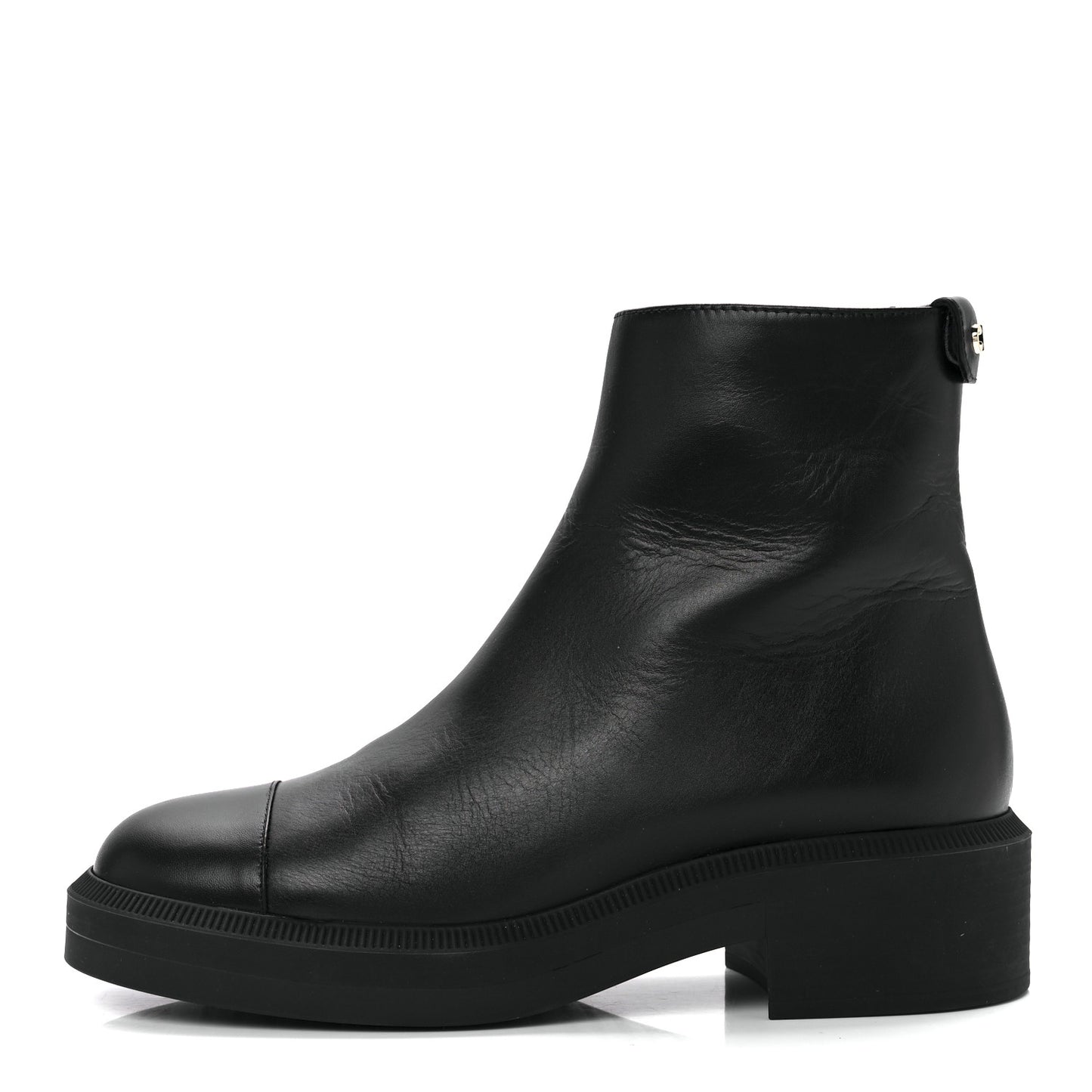 Calfskin Logo Boots 37.5 Black