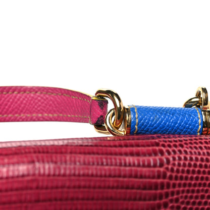 Dolce & Gabbana Dauphine Stampa Iguana Mini Miss Sicily Chain Phone Case Wallet Red Multicolor 10 of 10