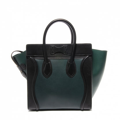Celine Smooth Calfskin Mini Luggage Bag Bottle Green Black 4 of 9