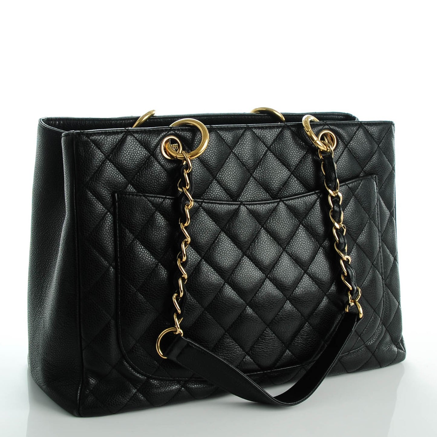 Caviar Quilted Grand Shopping Tote GST Black