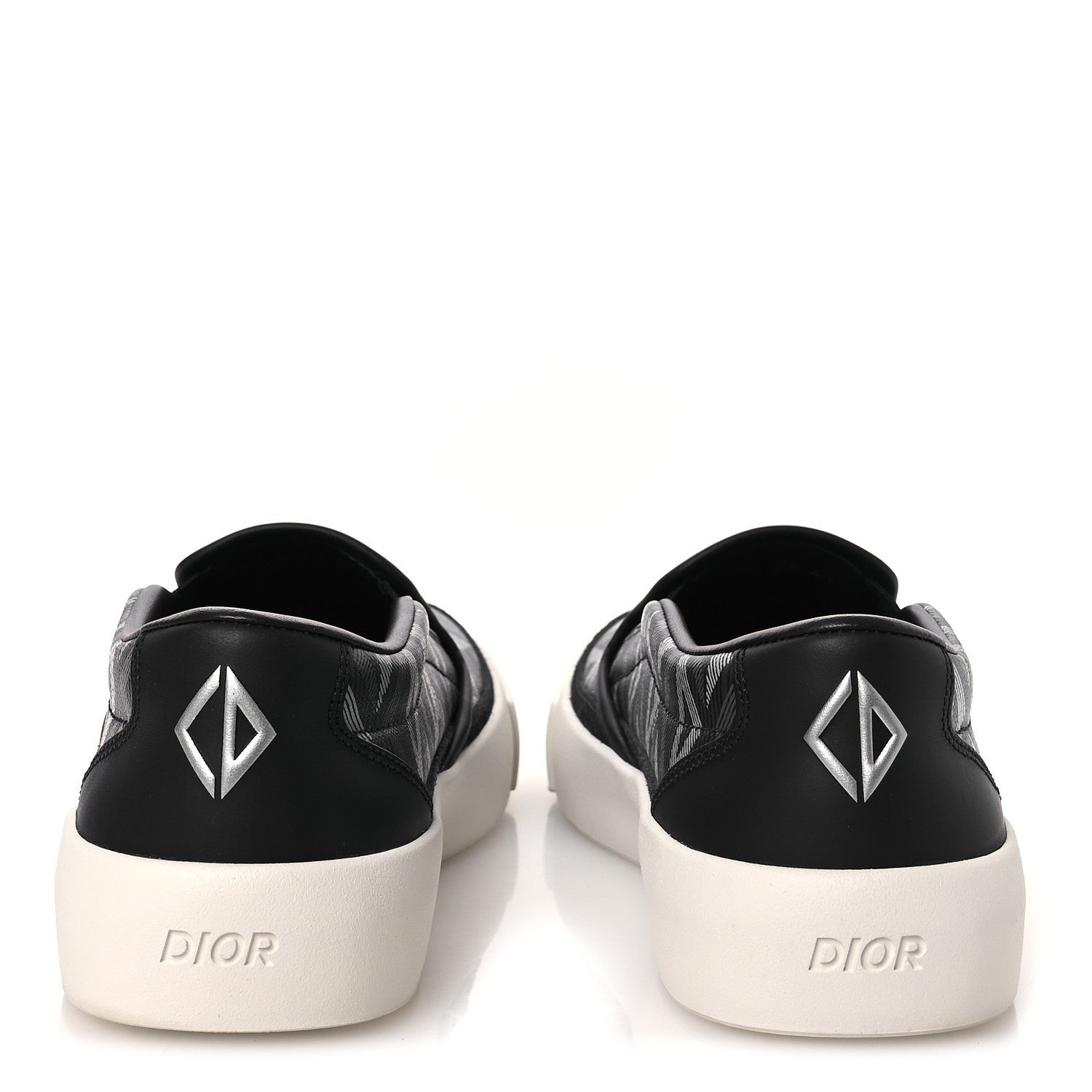 Christian Dior Canvas CD Diamond Mens Slip On Sneakers 41 Navy
