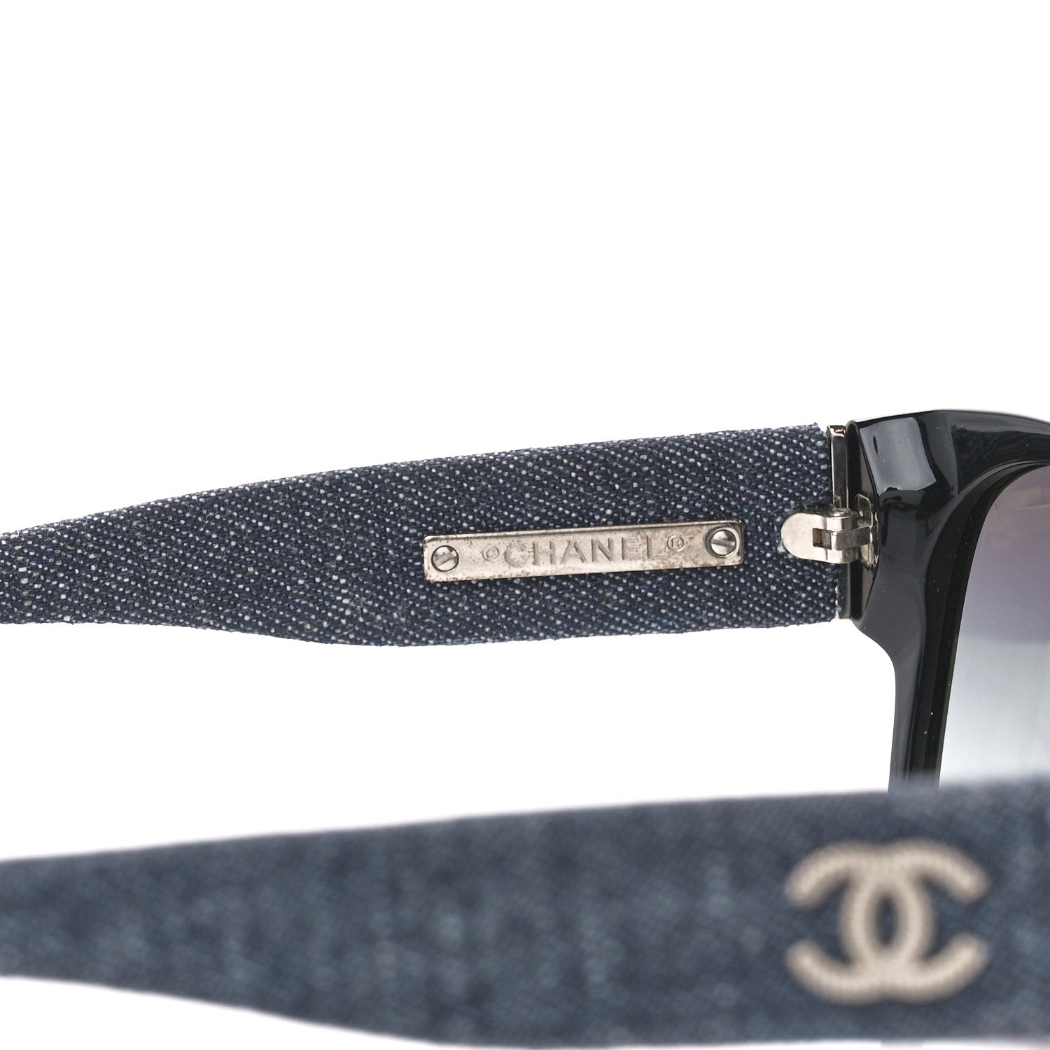 Chanel Acetate Denim CC Sunglasses Black Blue 5 of 8