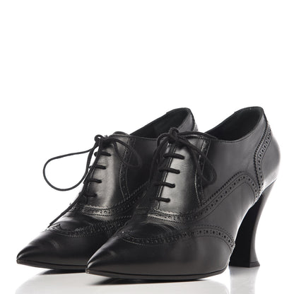 Chanel Calfskin CC Oxford Lace Up Booties 39 Black 3 of 13