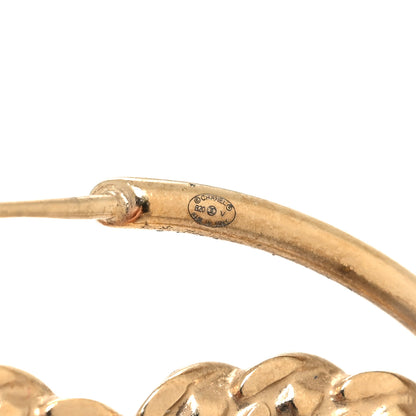 Chanel Crystal High Society CC Hoop Earrings Gold 4 of 5