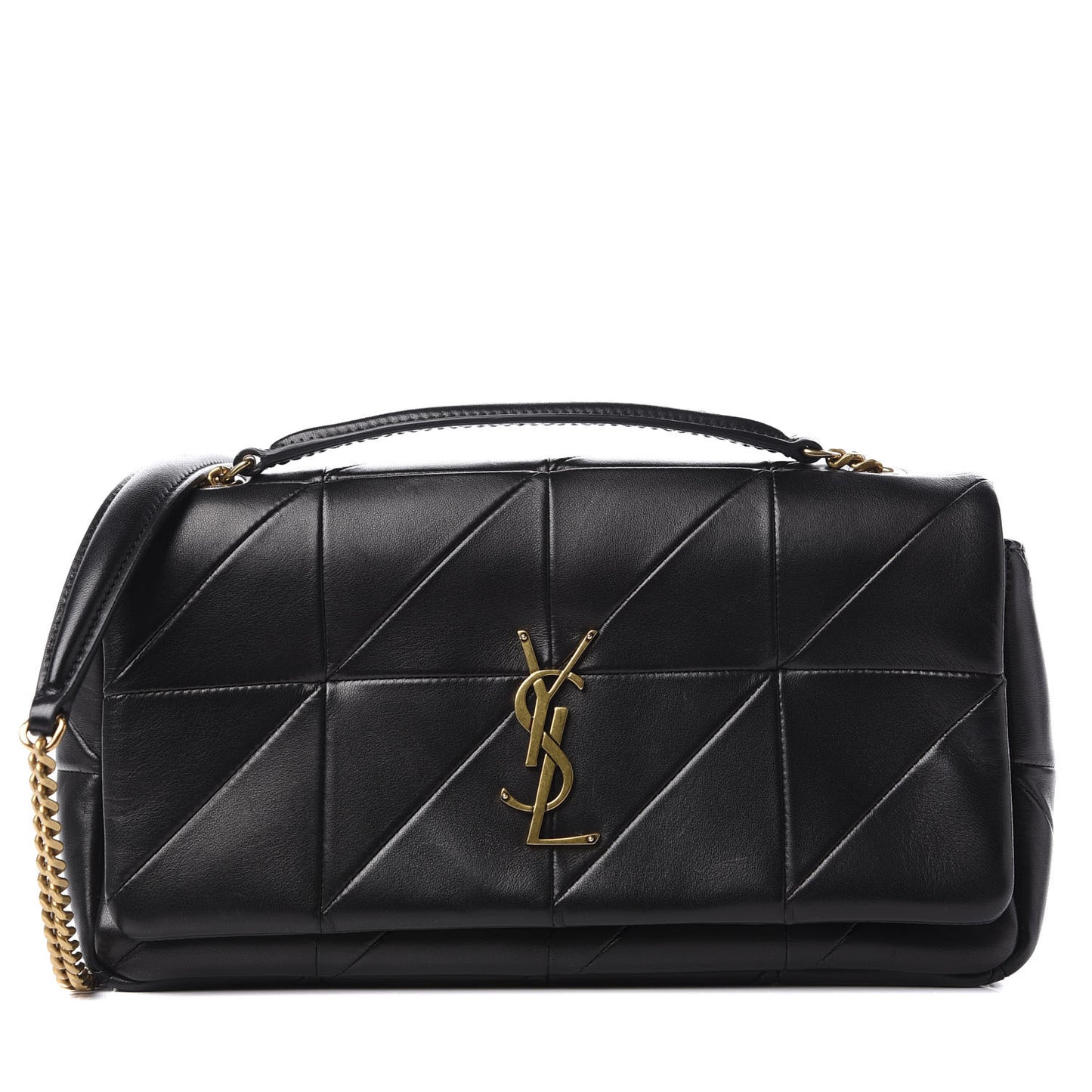 Lambskin Patchwork Monogram Medium Jamie Black