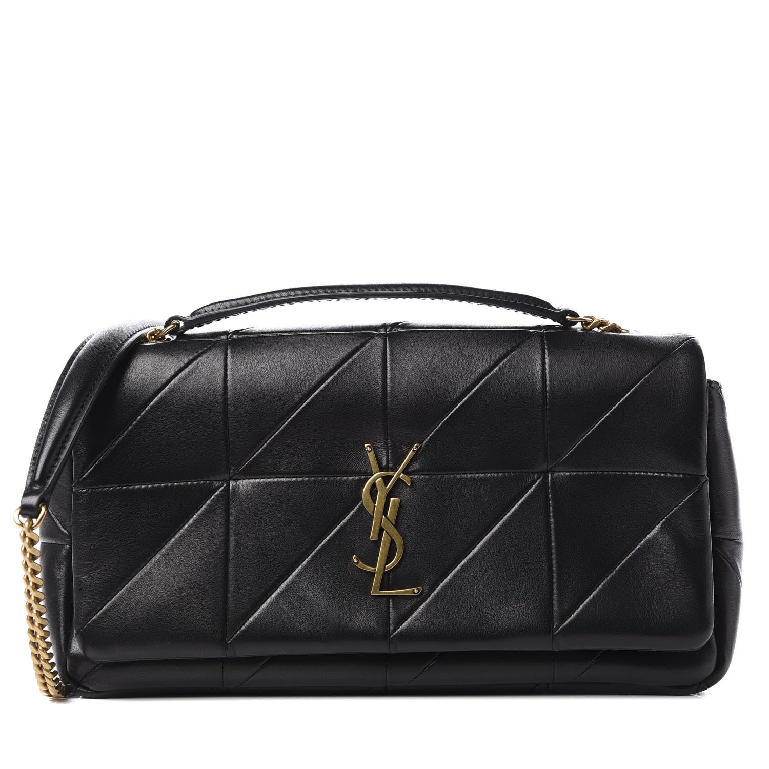 Saint Laurent Lambskin Patchwork Monogram Medium Jamie Black 1 of 12