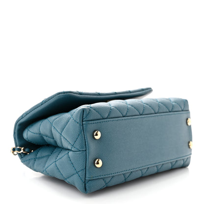 Chanel Caviar Quilted Mini Coco Handle Flap Dark Turqouise 4 of 11