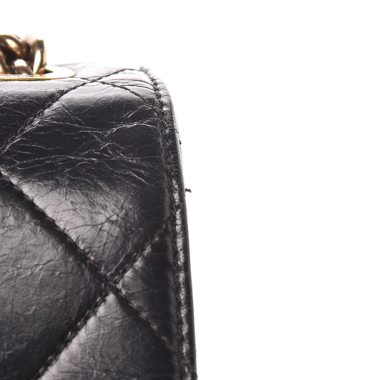 Chanel Glazed Calfskin Quilted Large Perfect Edge Flap Black 11 of 12