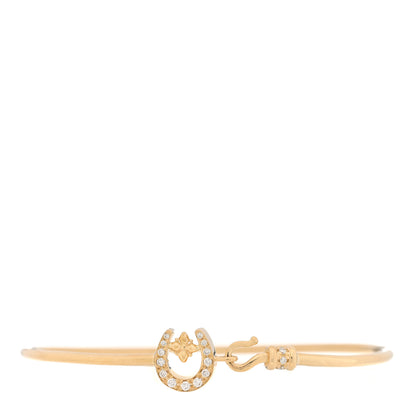 Temple St. Clair 18K Yellow Gold Diamond Horseshoe Bangle Bracelet 1 of 3