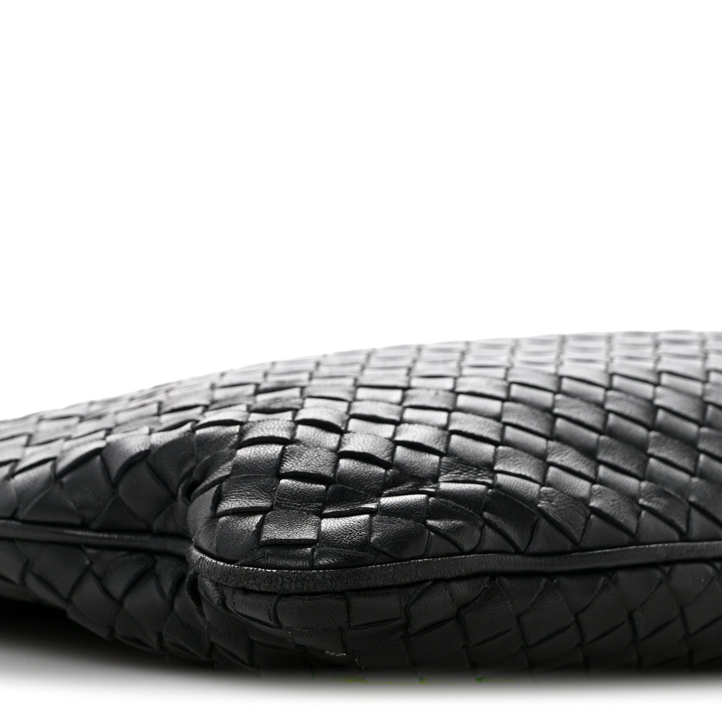 Nappa Intrecciato Flat Shoulder Bag Black
