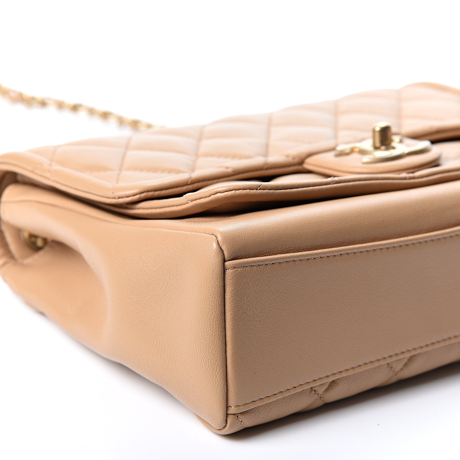 Chanel Lambskin Quilted Medium Linked In Flap Beige 8 of 9