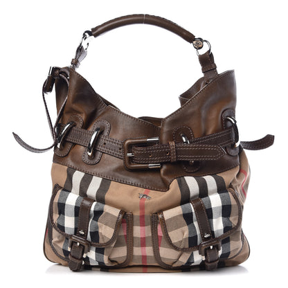 Burberry Canvas Nova Check Front Pocket Brown 1 of 13