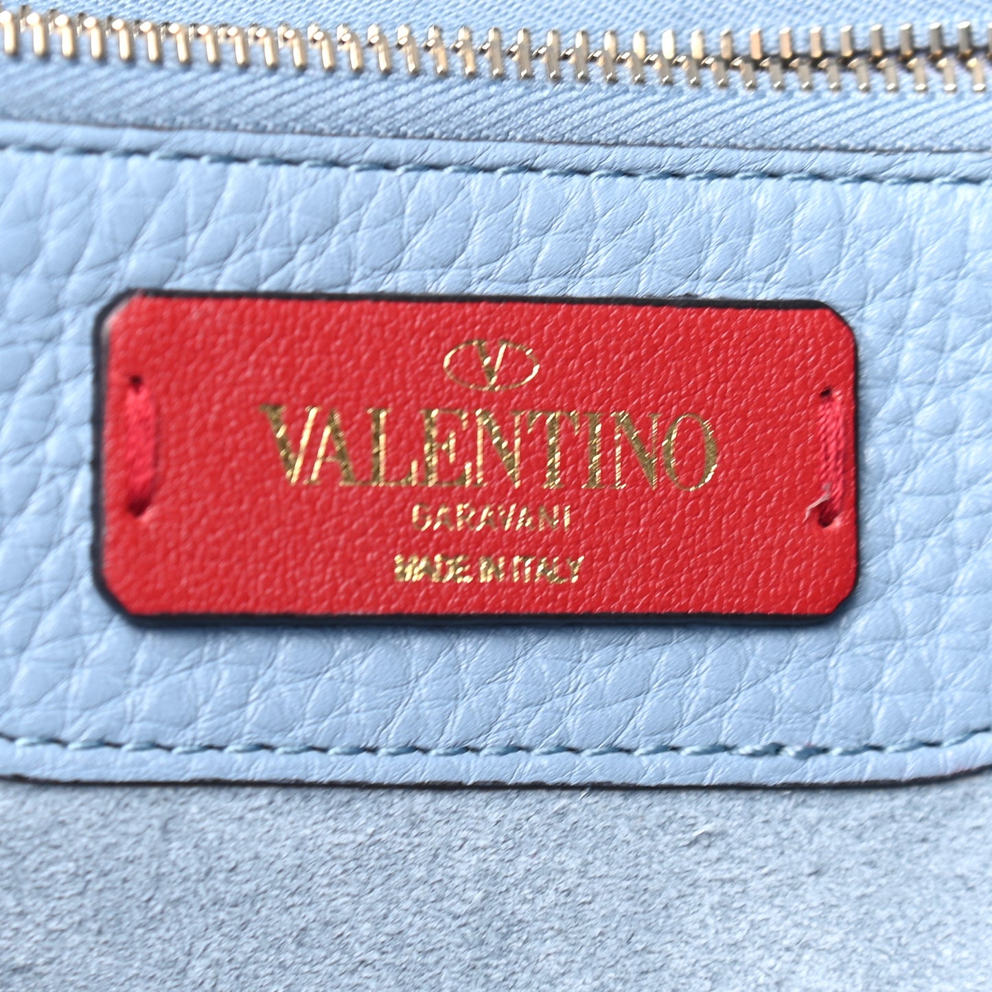 Grained Calfskin Small Rockstud Shoulder Tote Niagara