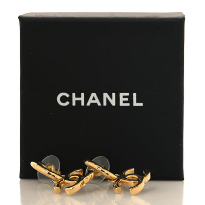 Chanel CC Hoop Drop Earrings Gold 5 of 5
