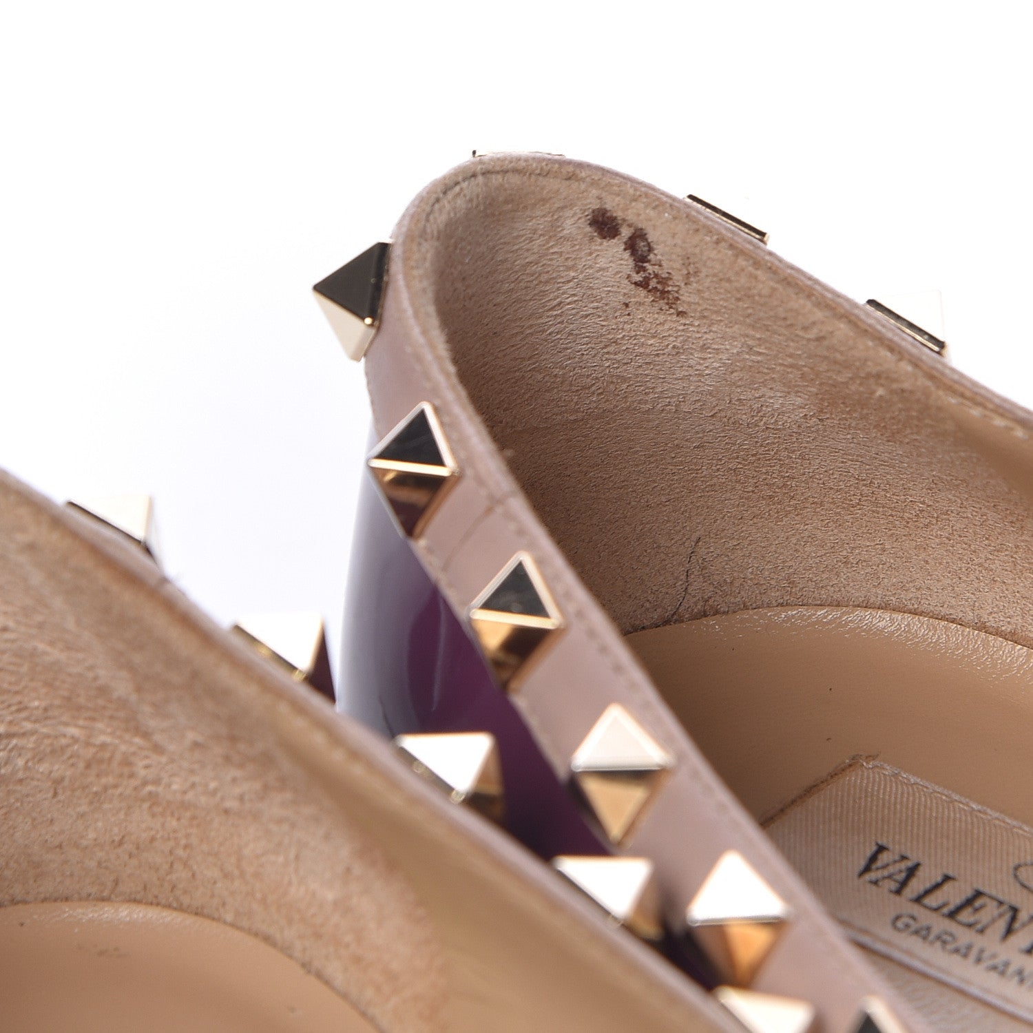 Valentino Garavani Patent Rockstud Ballerina Flats 38.5 Purple Poudre 19 of 20