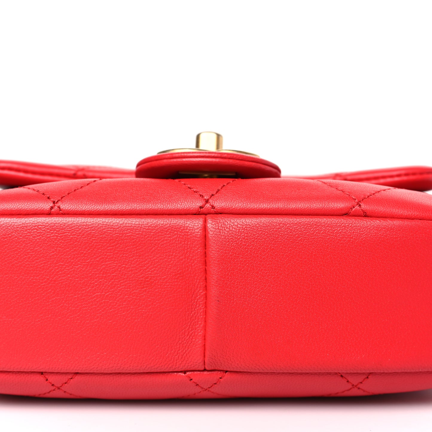 Lambskin Quilted Small In The Loop Handle Flap Bag Red
