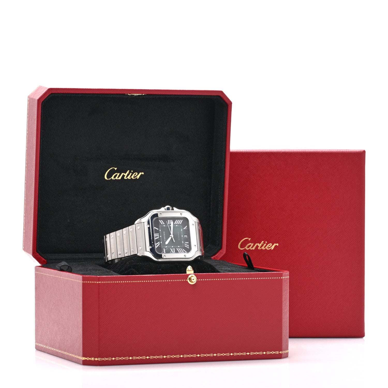 Cartier Stainless Steel 39.8mm Santos De Cartier Automatic Watch Green 6 of 6