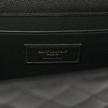 Saint Laurent Grain De Poudre Textured Mixed Matelasse Triquilt Medium Monogram Satchel Black 7 of 10