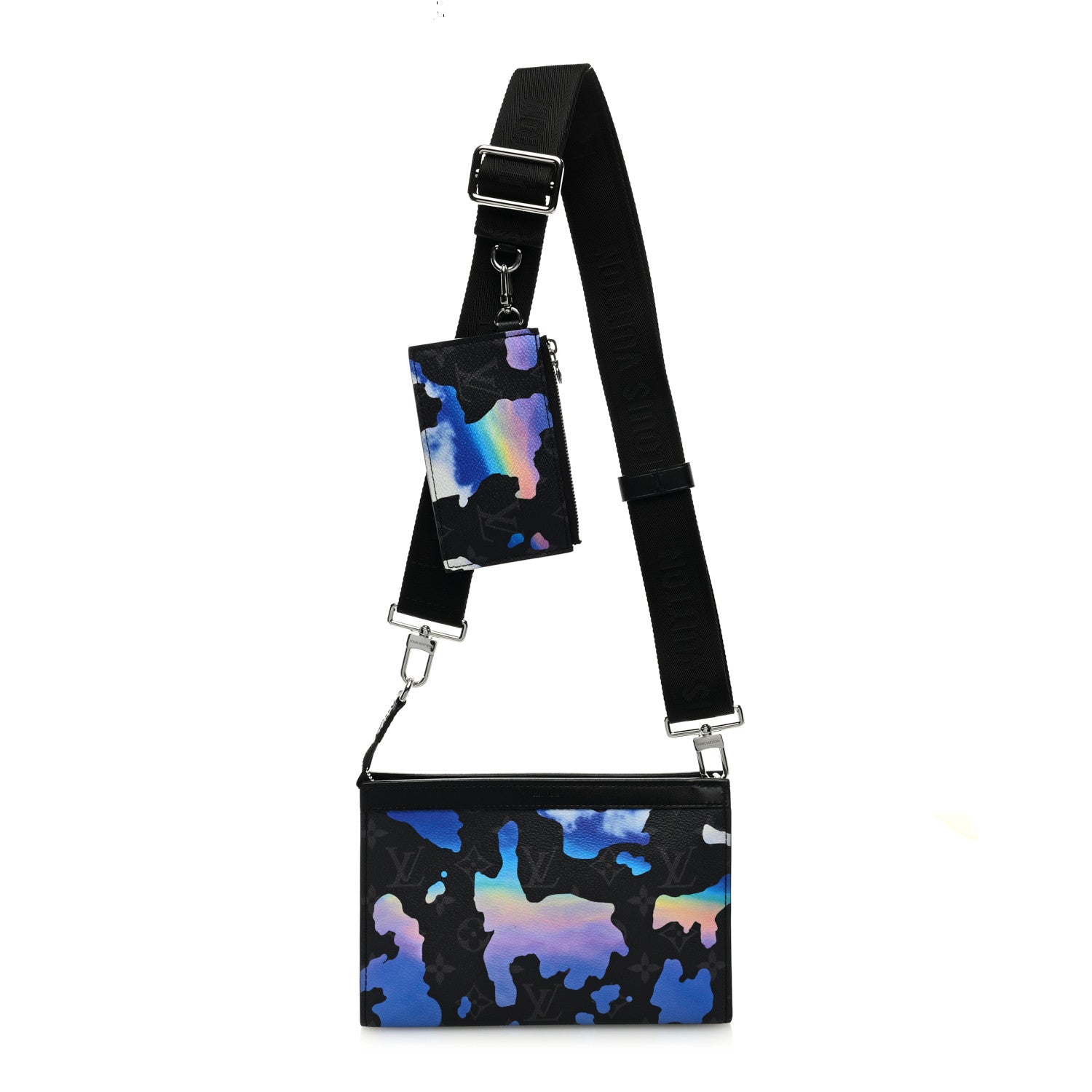 Louis Vuitton Monogram Eclipse Sunrise Room With A View Gaston Wearable Wallet Blue Purple 1 of 8