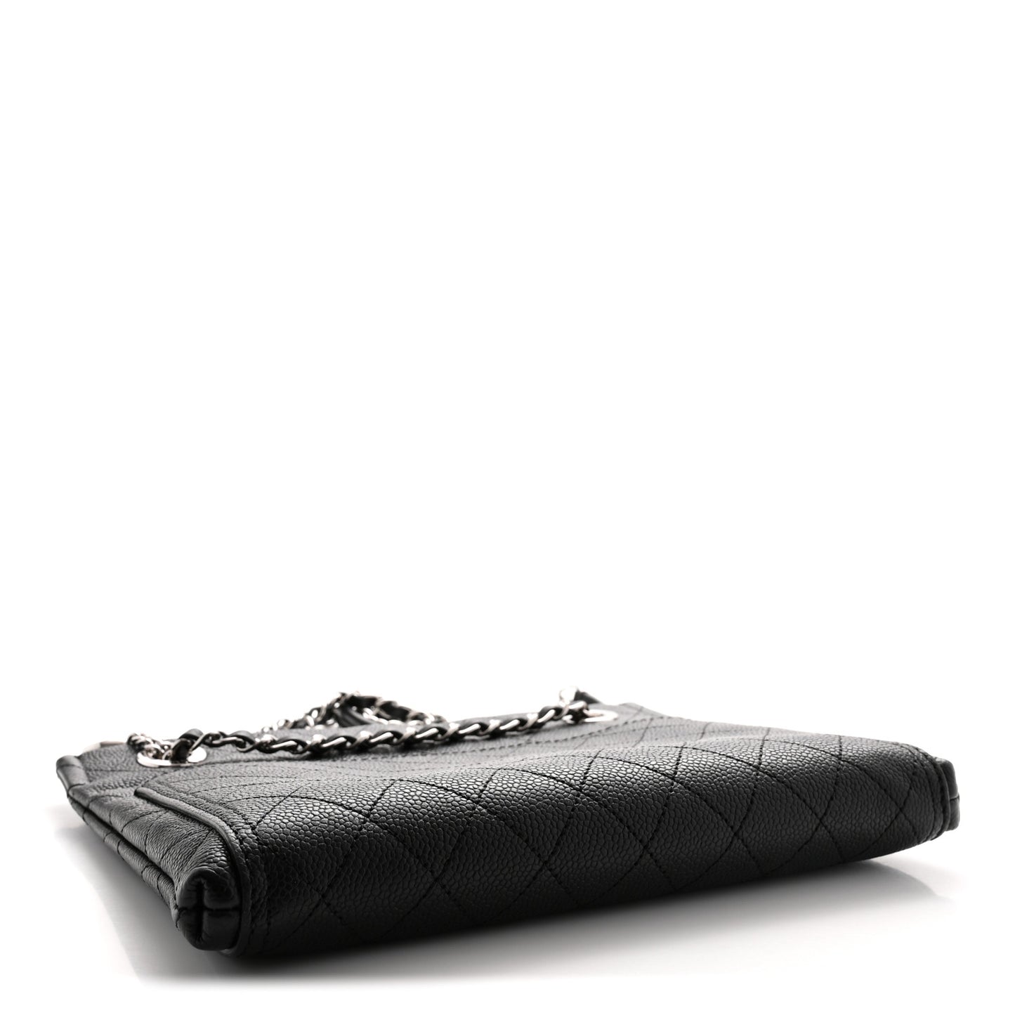Caviar Stitched Small CC Pocket Shoulder Black