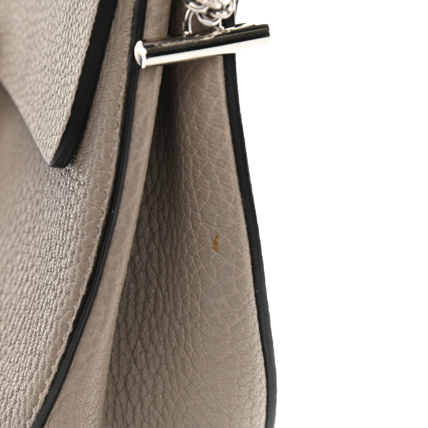 Grained Lambskin Drew Shoulder Bag Motty Grey