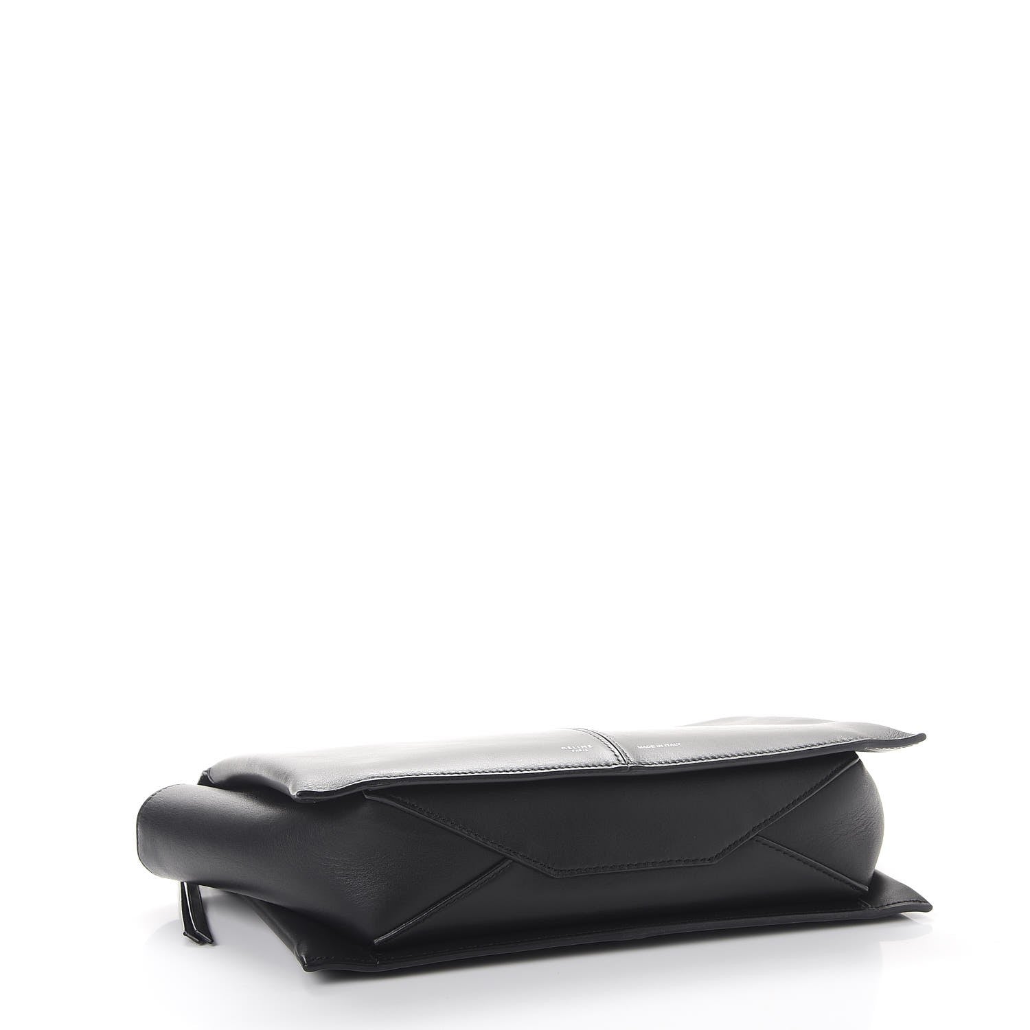 Celine Smooth Calfskin Tri-Fold Clutch on Chain Black 4 of 8