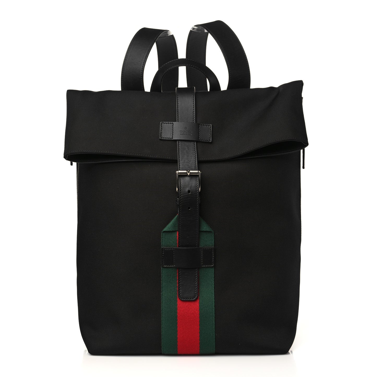 Techno Canvas Web Single Buckle Backpack Black