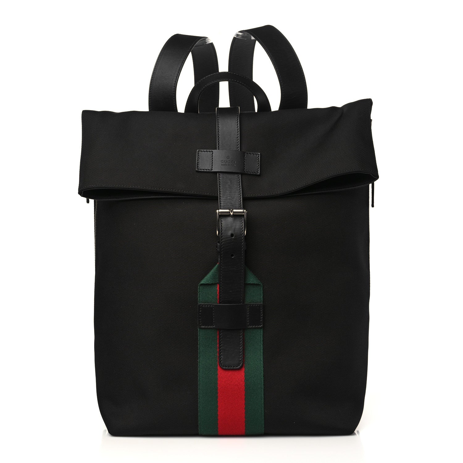 Gucci Techno Canvas Web Single Buckle Backpack Black 1 of 6