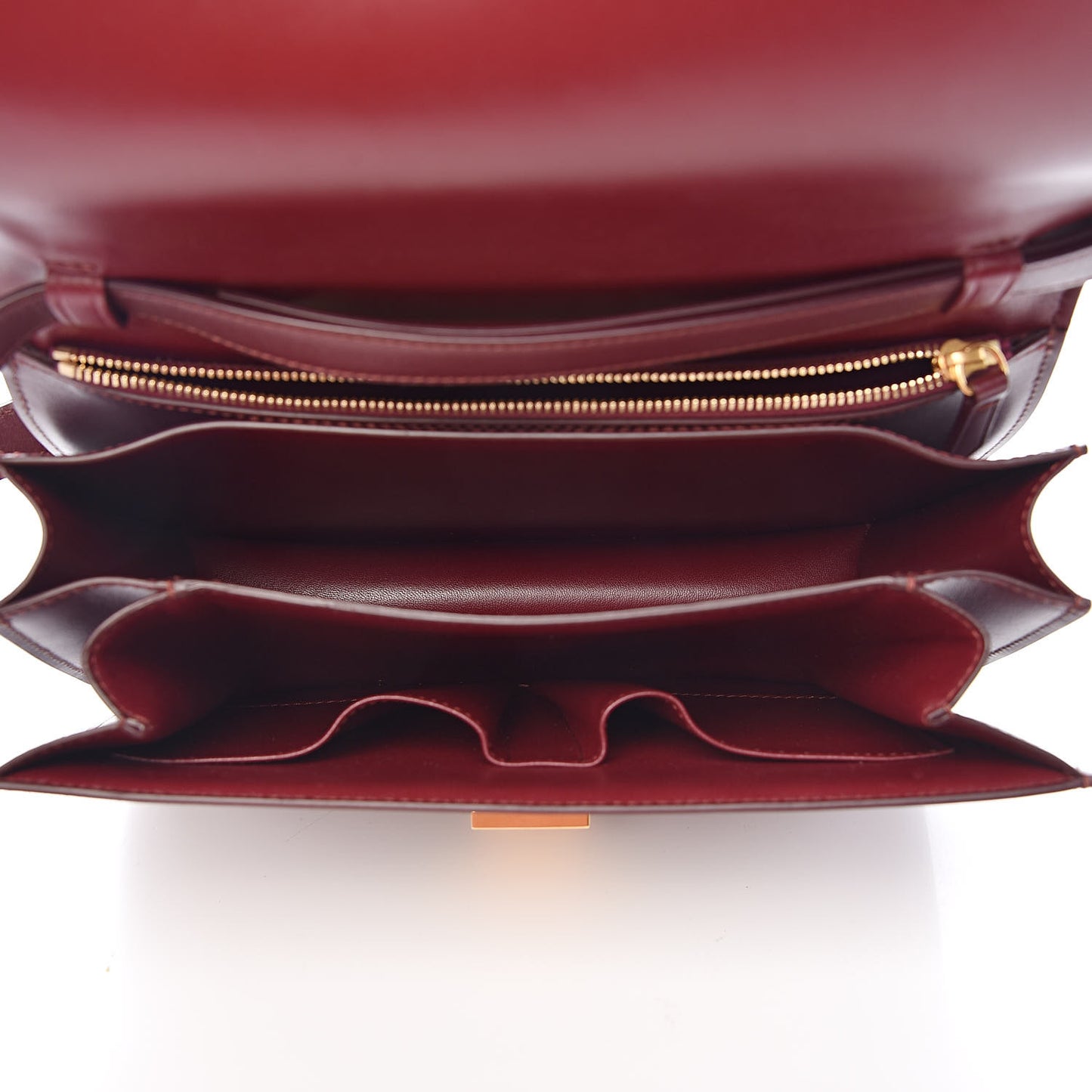 Box Calfskin Medium Classic Box Flap Bag Burgundy