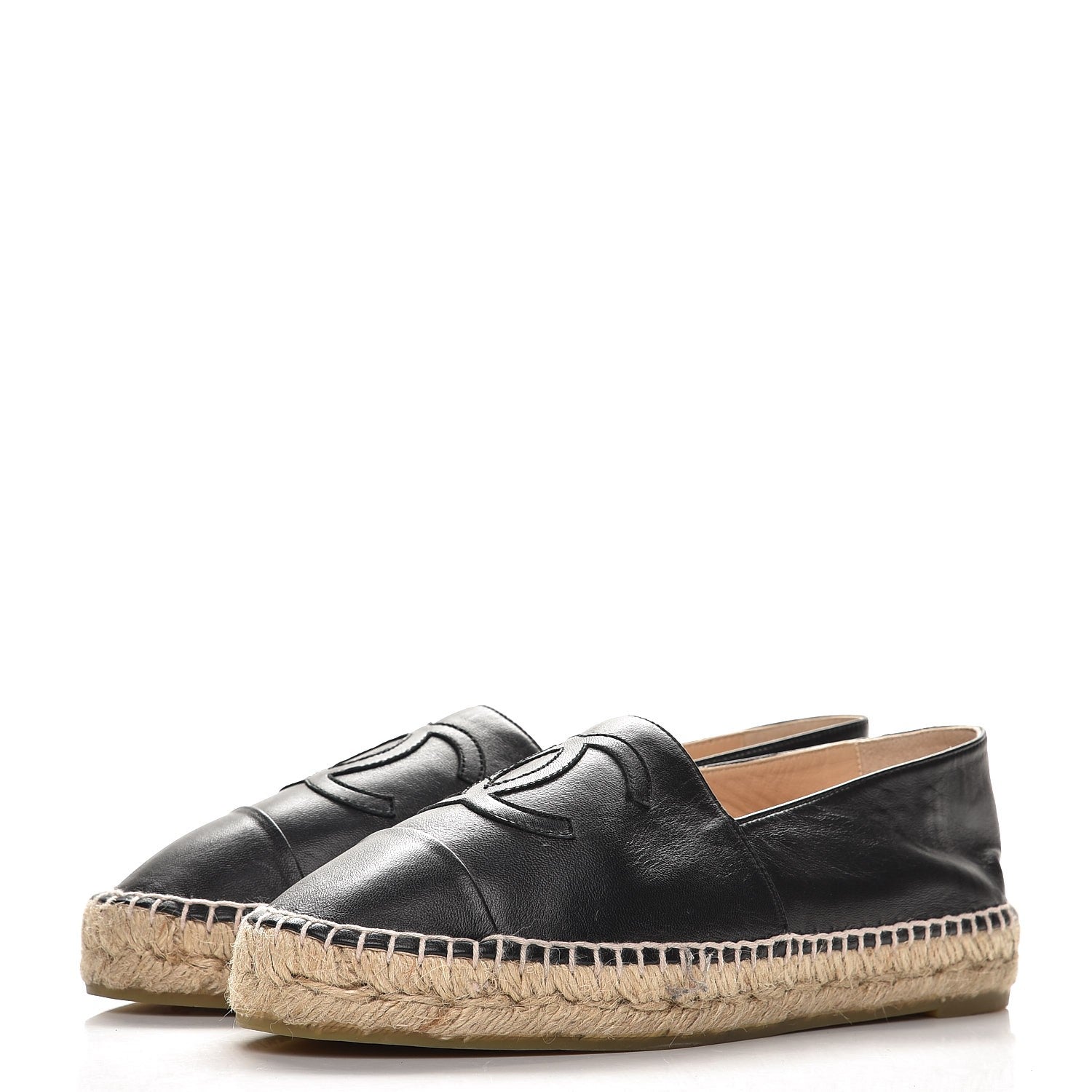 Chanel Lambskin CC Espadrilles 39 Black 2 of 10