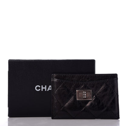 Chanel Aged Calfskin Quilted Reissue Card Holder Black 9 of 9