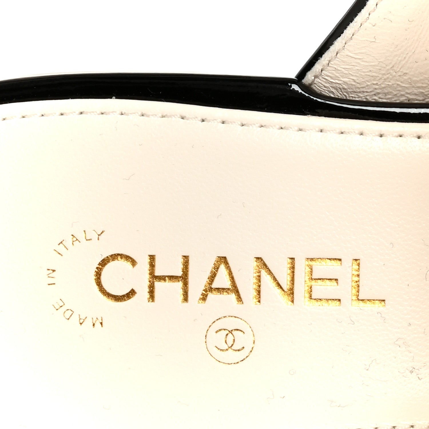 Chanel Lambskin Patent Calfskin CC Thong Sandals 37 White Black 7 of 9