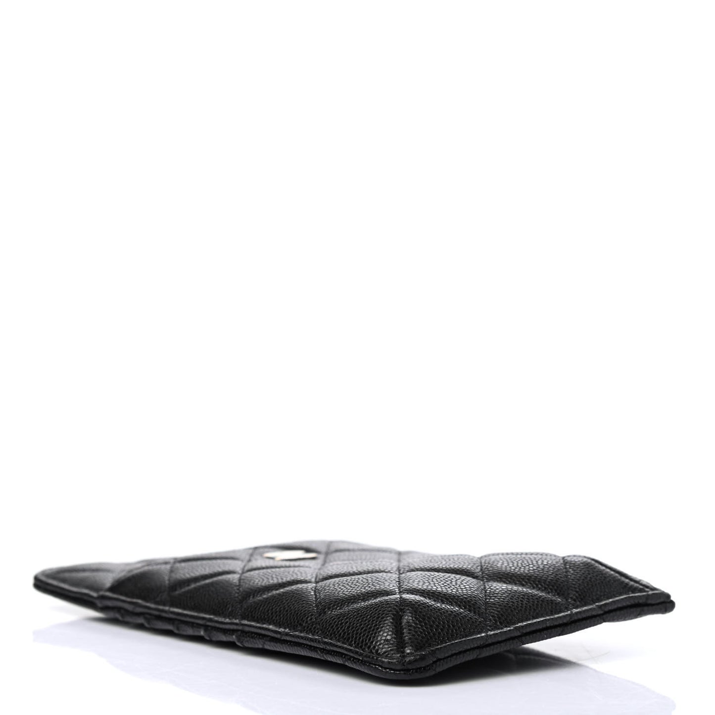 Caviar Quilted Classic Flat Wallet Pouch Black
