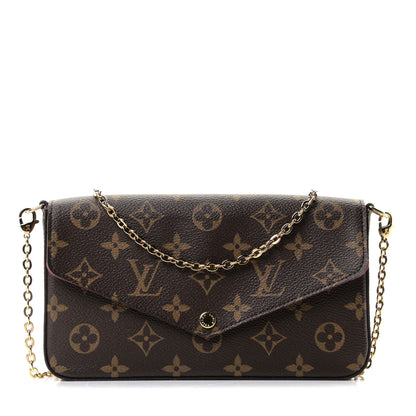 Louis Vuitton Monogram Pochette Felicie Chain Wallet Fuchsia 1 of 10