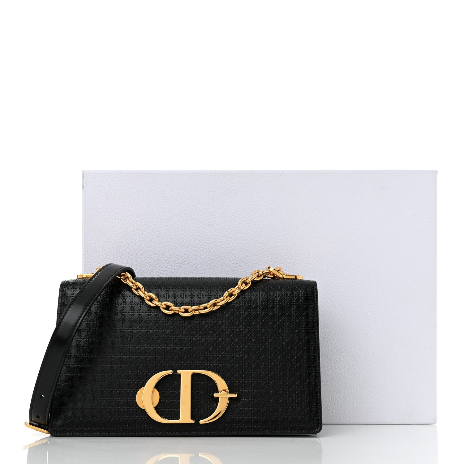 Christian Dior Patent Micro-Cannage 30 Montaigne Chain Flap Bag
