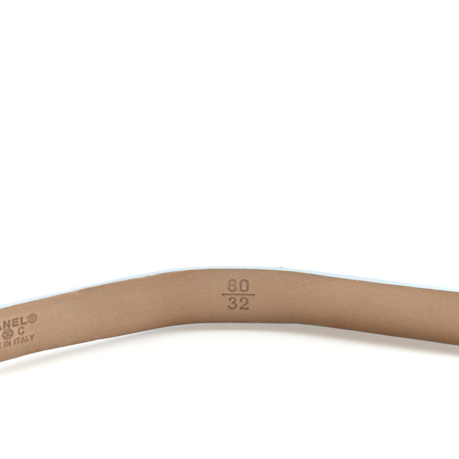 Chanel Lambskin CC Logo Skinny Belt 80 32 Light Blue 5 of 5