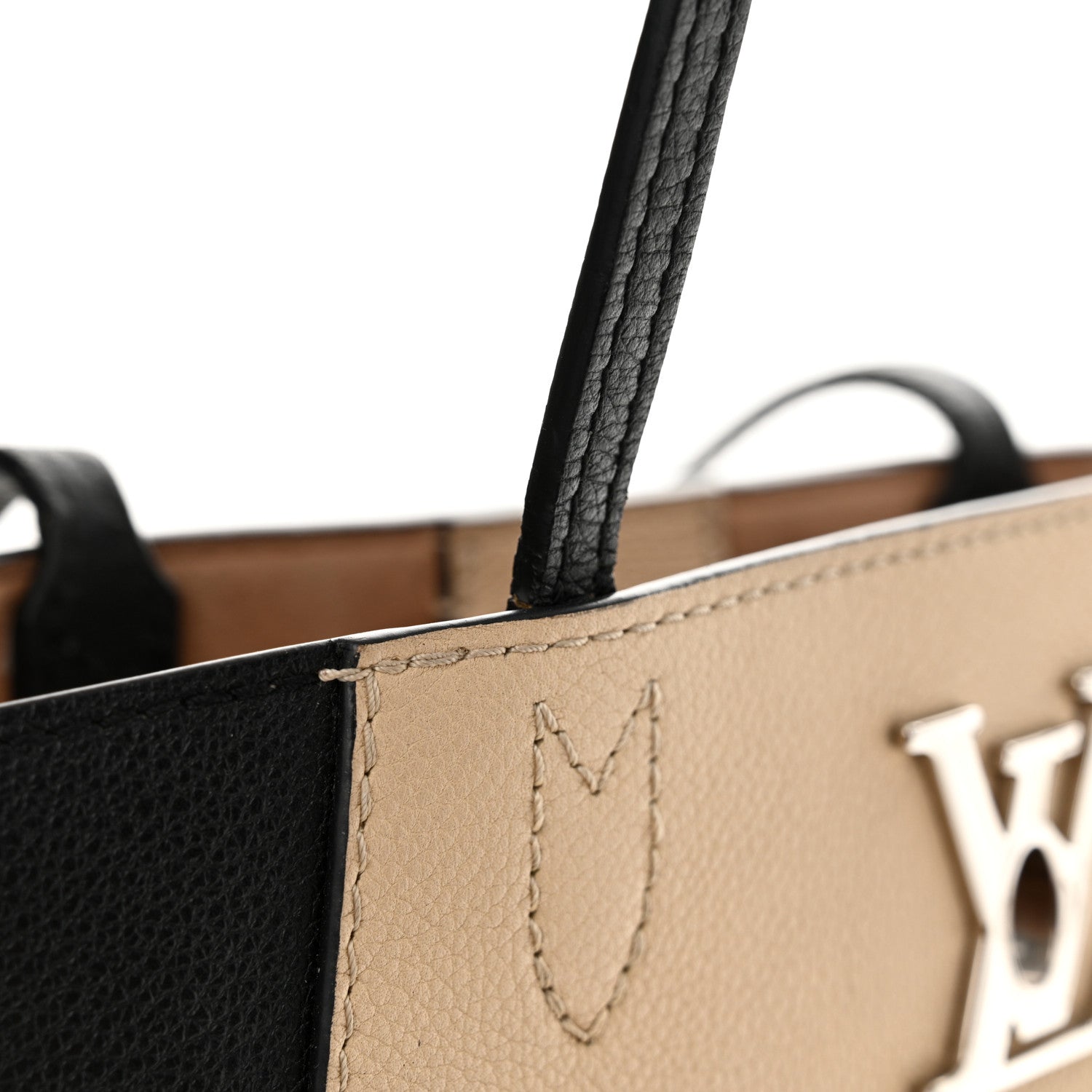 Louis Vuitton Calfskin Lockme Cabas Vanille Black 13 of 14