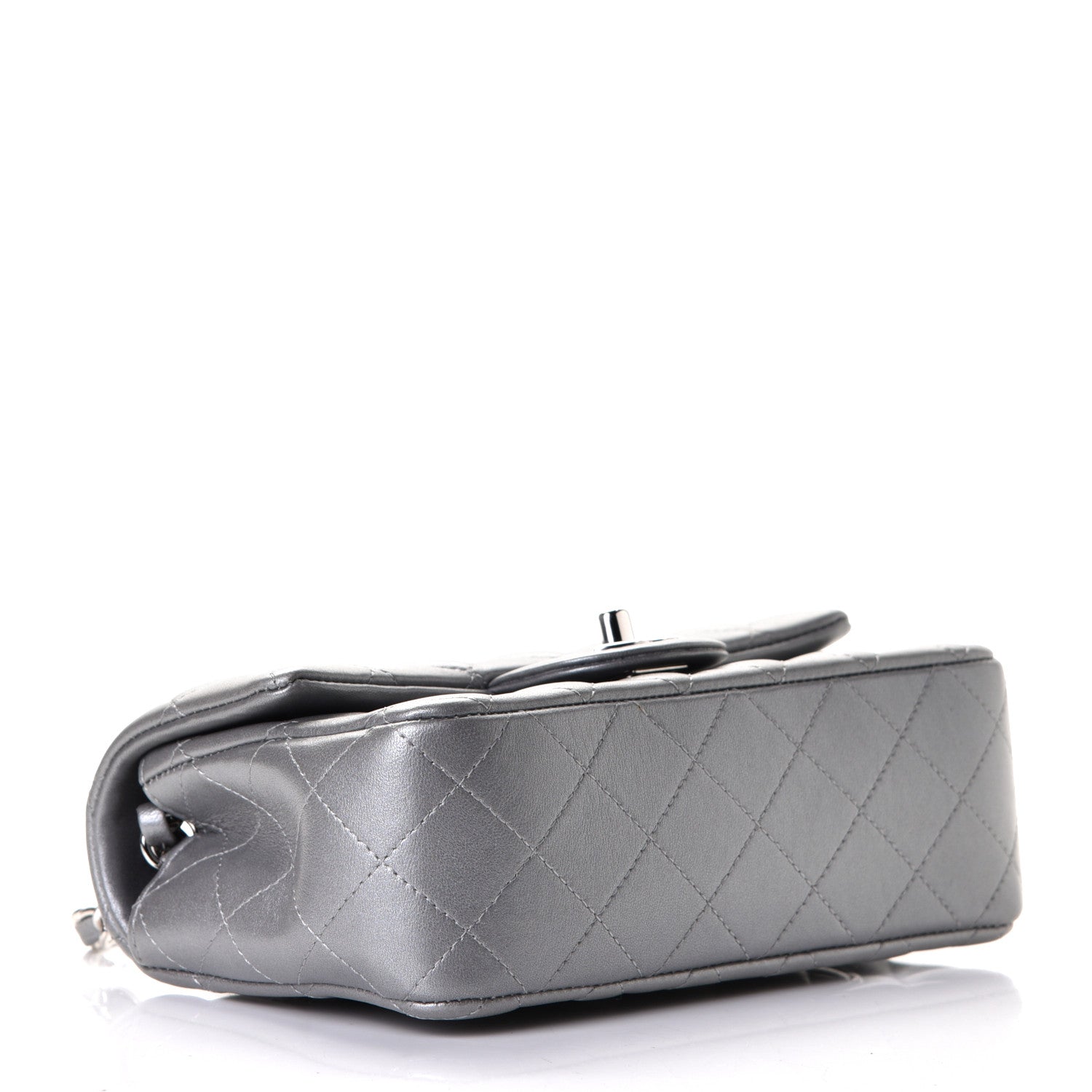 Chanel Metallic Lambskin Quilted Mini Rectangular Flap Silver 3 of 4