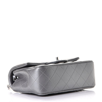 Chanel Metallic Lambskin Quilted Mini Rectangular Flap Silver 3 of 4