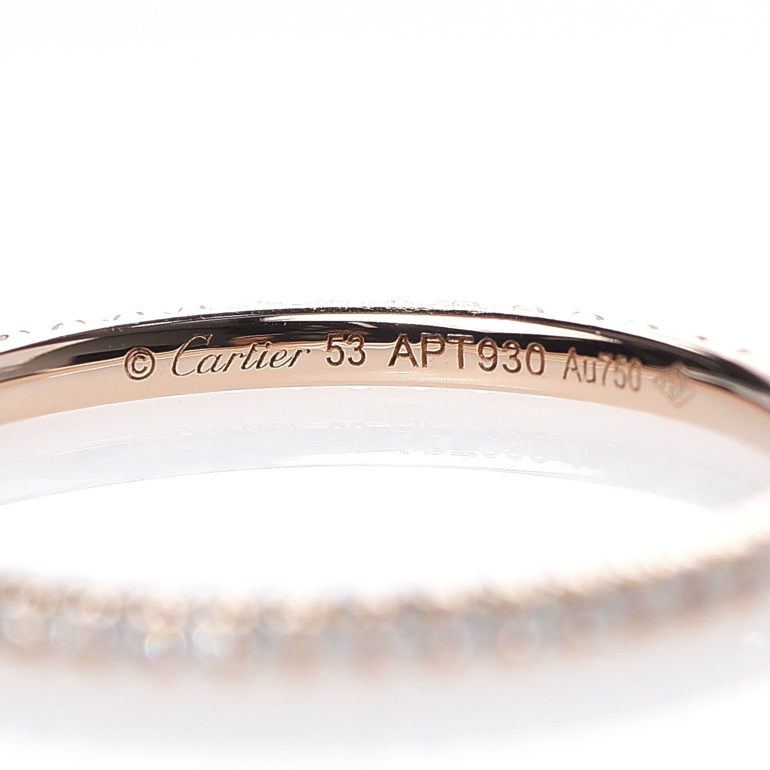Cartier 18K Pink Gold Diamond 1.5mm Étincelle de Wedding Band Ring 53 6.5 4 of 5