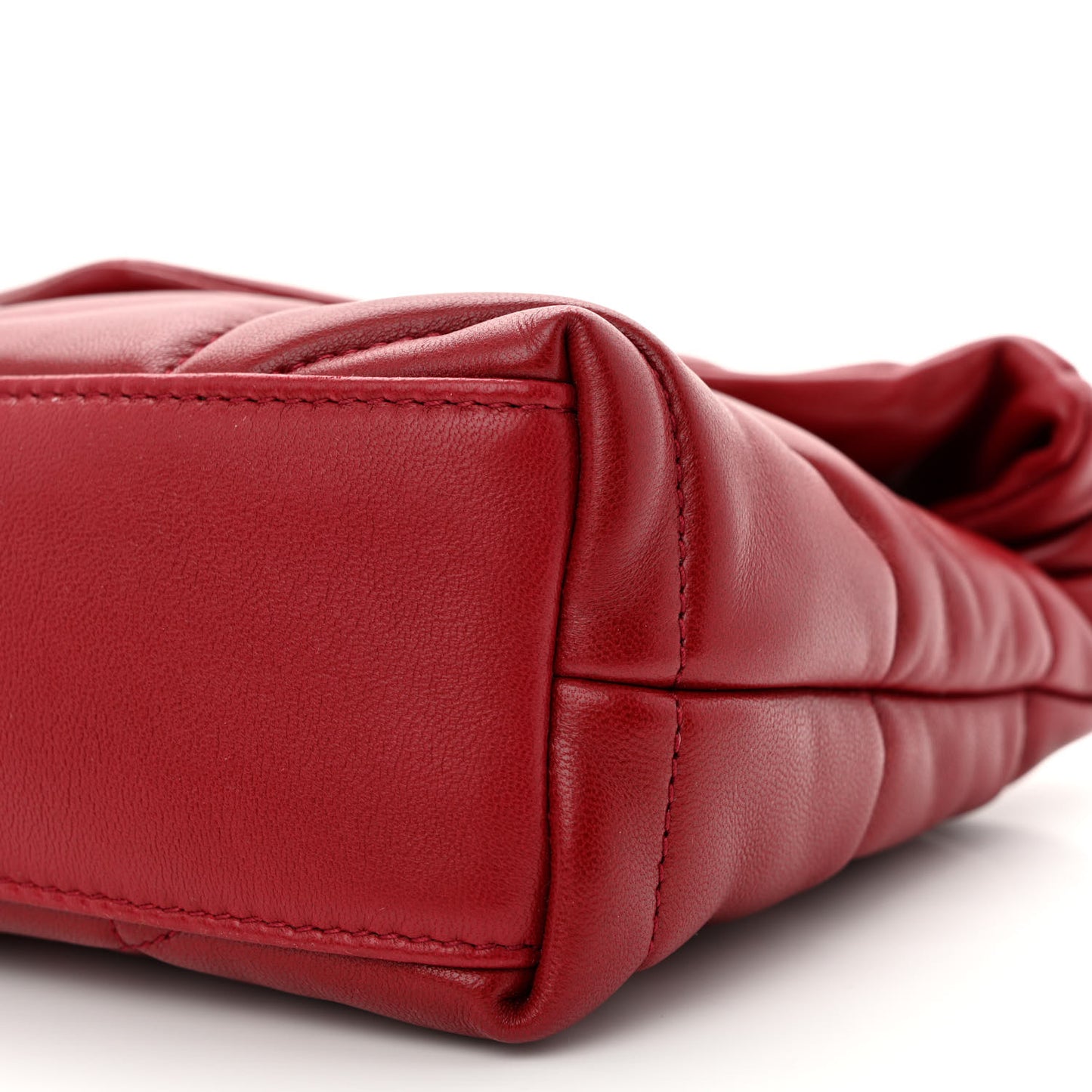 Lambskin Quilted Toy Loulou Puffer Monogram Chain Satchel Opyum Red