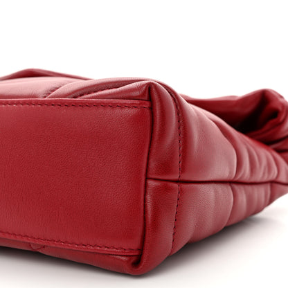 Saint Laurent Lambskin Quilted Toy Loulou Puffer Monogram Chain Satchel Opyum Red 10 of 14
