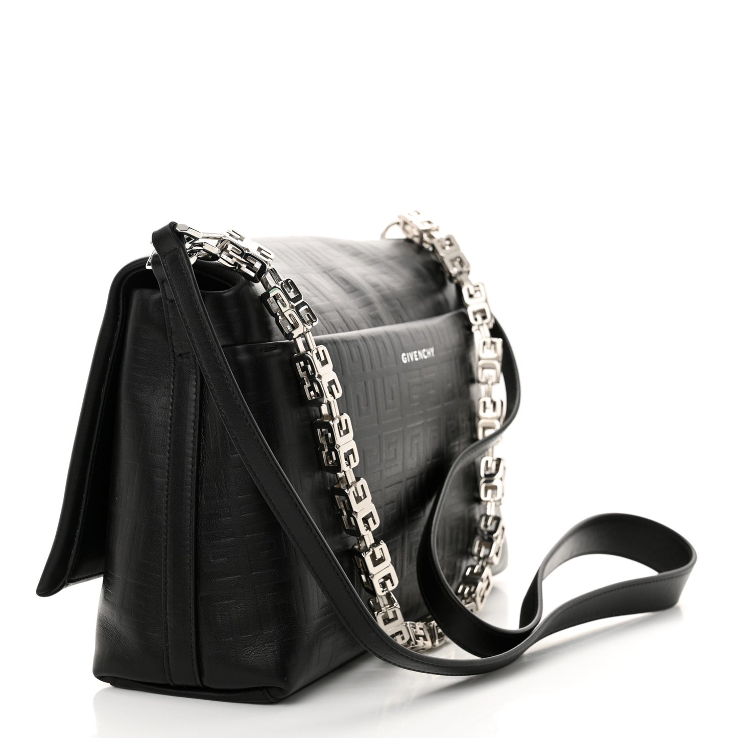 Soft Calfskin 4G Embossed Medium Shoulder Bag Black