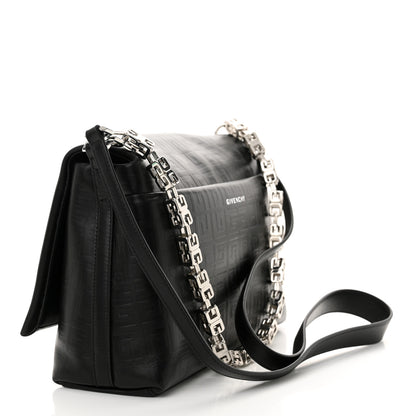Givenchy Soft Calfskin 4G Embossed Medium Shoulder Bag Black 3 of 11